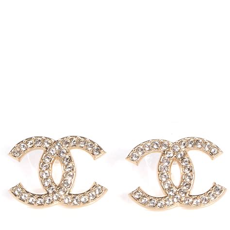 crystal chanel earrings cc|chanel diamond double c earrings.